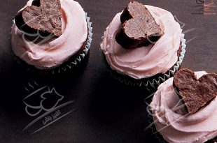کاپ کیک قلب شکلاتی (برای ولنتاین)