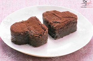 کیک براونی قلبی (برای ولنتاین)
